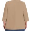 Plus Size Blazers for Women Casual Work Office 3/4 Sleeve Open Front Cardigan Suit Jacket Blazer with Pockets
