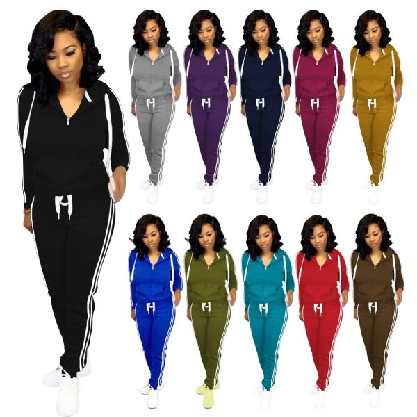 61PLtd2fuFL.jpg Womens Two Piece Outfits Casual Sweatsuits Solid Tracksuit Jogging Sweat Suits Matching Jogger Hoodie Pants Set