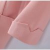 Women Spring Summer Pink Business Coat All Match Jascket Korea Work Office Suit White Black Blazers