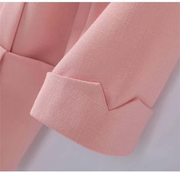 61PyfxRI2BL.jpg Women Spring Summer Pink Business Coat All Match Jascket Korea Work Office Suit White Black Blazers
