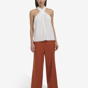 Women's Pleat Neck Sleeveless Cami