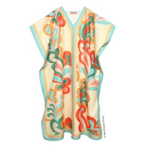 Paisley Pop Caftan Beach and Pool Coverup