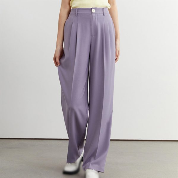 61UJhcdjaIL.jpg Women Suit Pants Straight Wide Leg Trouser Summer Long Pant Office Lady Bottom Loose Pants for Women