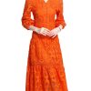 Women Summer Hollow Out Lace Dress Streetwear Long Sleeve Office Party Dress