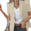 Womens Summer Blazers Casual Short Puff Sleeve Open Front Office Blazers Bussiness Jackets Work Suit