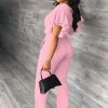 Womens Summer Two Piece Shorts Outfit Sexy Crop Top Butterfly Sleeve 2 pc Short Set Vacation Brunch Matching Set