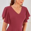 Women's Formal Cocktail Wedding Guest Dress for Women 2025 Short Sleeve Fit and Flare Tea Party Dresses