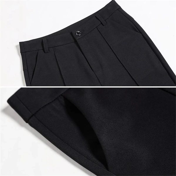 61frshvqQUL.jpg High Elastic Spring Summer Flare Pants Casual Straight Trousers for Women Work Suit Pants Loose Female Pantalon