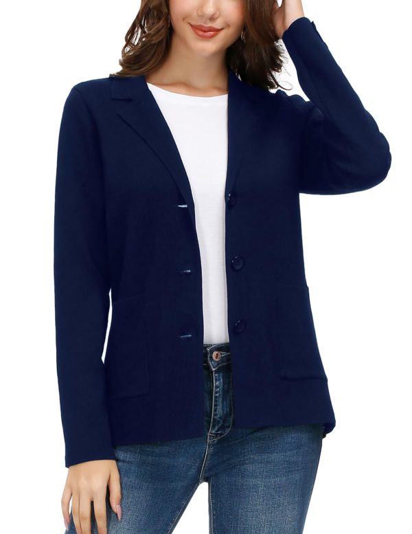 61hn8zW2xL.jpg Women's Long Sleeve Casual Blazer Work Office Bussiness Jacket with Pocket