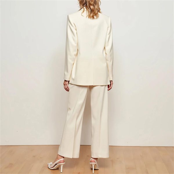 61lmejcvjxL.jpg Women's Single Button Blazer and Pants Set, Long Sleeve Slim Fit Office Workwear for Career Women