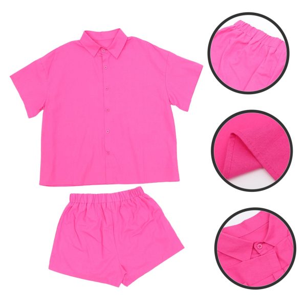 61ndb14OF3L.jpg Elegant Women's Short Shirt Set Summer Vacation Shorts Suit Casual Outfit Set for Women