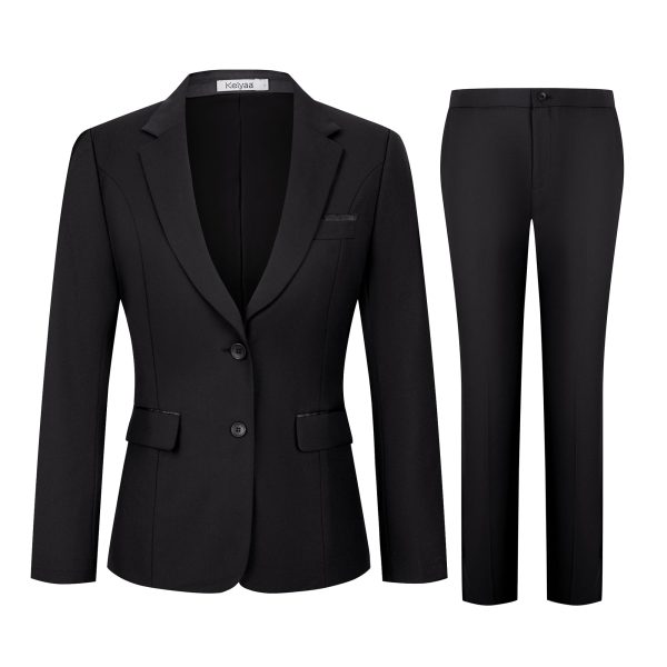 61sFNdlMXeL.jpg Women's 2 Piece Suit Lady 2 Button Business Work Office Slim Fit Blazer Jacket Pants Set