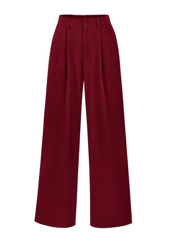 61tVDwO5MBL.jpg Women's Wide Leg Suit Pants Loose Fit High Elastic Waisted Business Casual Long Trousers Pant