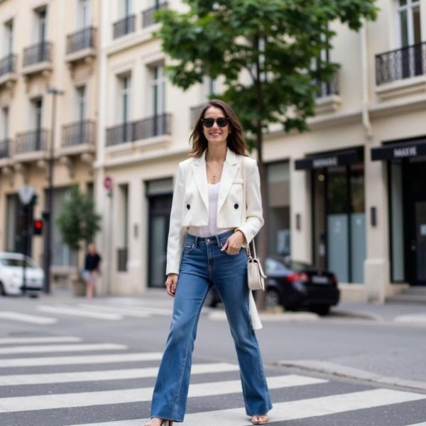 61udBj133bL.jpg Womens Cropped Blazer Business Casual Lightweight Long Sleeve Suit Jacket Work Office Blazer for Women