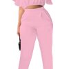 Womens Summer Two Piece Shorts Outfit Sexy Crop Top Butterfly Sleeve 2 pc Short Set Vacation Brunch Matching Set
