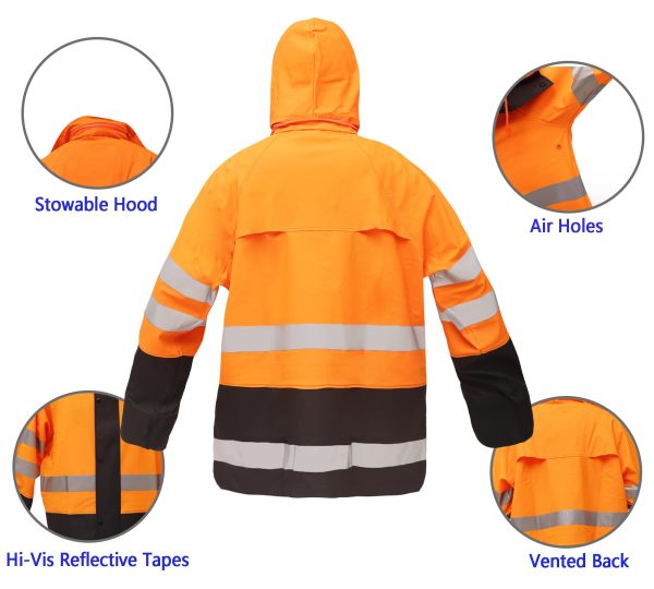 710wHEtQ-IL.jpg Waterproof Rain Suits for Men & Women, Hi-Vis Rain Jacket & Bib Overalls, Heavy Duty Rain Gear Outdoor Activities.