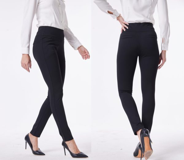 711lDgZm4XL.jpg Women's Work Pants Comfy Stretch Skinny Leg Elastic High Waist Pull on Business Casual Dress Pants