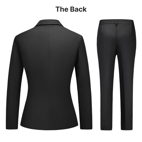 715-4TC6HL.jpg Women's Business Solid Suit 2 Piece Slim Fit Classic Blazer Pants Set for Women Formal Office