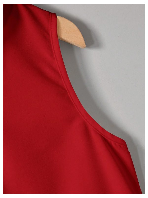 71C4RBI5DWL.jpg Women's Bow Back Blouse Collar Neck Button Down Vest Sleeveless Asymmetrical Split Blouse Top Tank