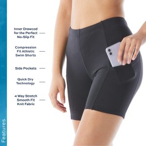 Beach House Indy 6” Biker Swim Short for Women — No-Slip Swim Jammer, Athletic Shorts