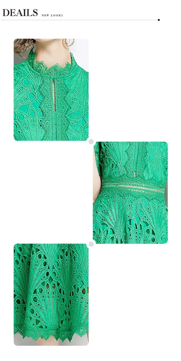 71FQmaNAyRL.jpg Womens Summer Hollow Out Party A Line Midi Long Princess Elegant Office Runway Robes Dress