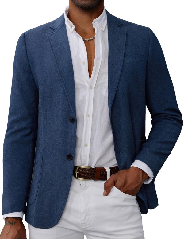71H6vusMkcL.jpg Men's Casual Blazer Suit Jackets 2 Button Lightweight Sport Coats