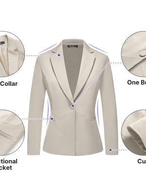 Women's Business Suits for Work Professional 2 Piece Slim Fit Outfits for Women