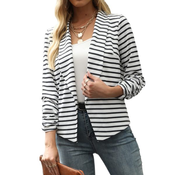 71IHRwsDiqL.jpg Women 3/4 Sleeve Blazer Open Front Cardigan Jacket Work Office Blazer