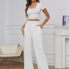 Women Suit Pants Wide Leg Pants High Elastic Waisted in The Back Business Work Trousers Long Straight