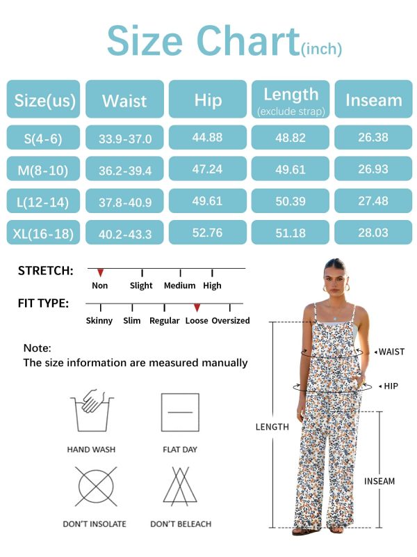 71KeYWqPFmL.jpg Women's Summer Jumpsuits Boho Wide Leg Overalls Casual Floral Print Rompers Beach Outfits with Pockets