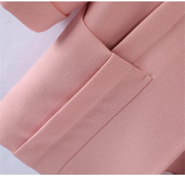 71Mely6noKL.jpg Women Spring Summer Pink Business Coat All Match Jascket Korea Work Office Suit White Black Blazers