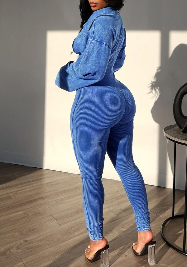 71MxkHrNCzL.jpg Women's Long Sleeve Workout Jumpsuit Sexy V neck Stretchy Ribbed Bodysuits Solid Color Comfy Bodycon Rompers