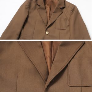 Women's Two Buttons Blazer Work Office Suit Jacket Notch Lapel Tuxedos Coat with Pockets