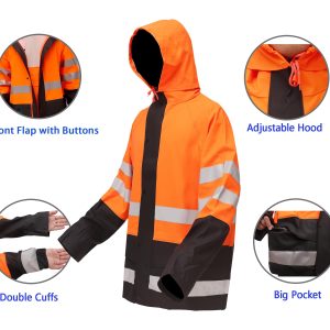 Waterproof Rain Suits for Men & Women, Hi-Vis Rain Jacket & Bib Overalls, Heavy Duty Rain Gear Outdoor Activities.