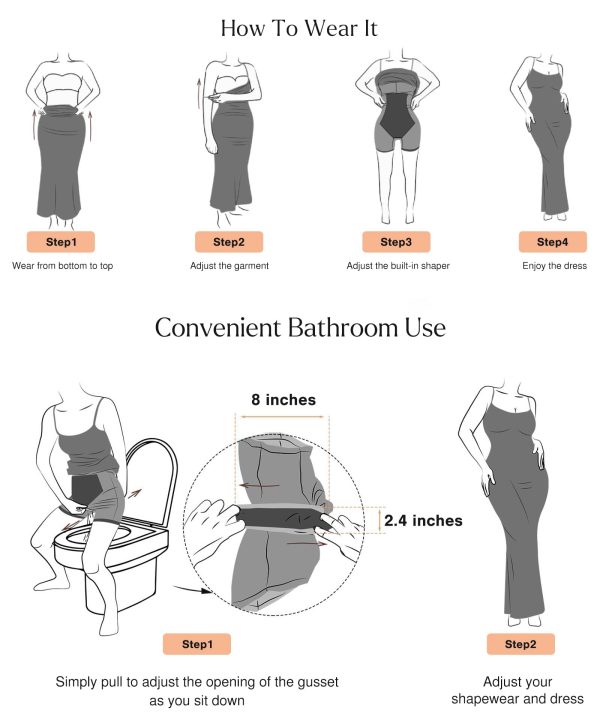 71Q395aNrfL.jpg Summer Maxi Dress for Women - Cocktail Shapewear Dresses Built-in Bra Adjustable Straps Vacation Long Slip