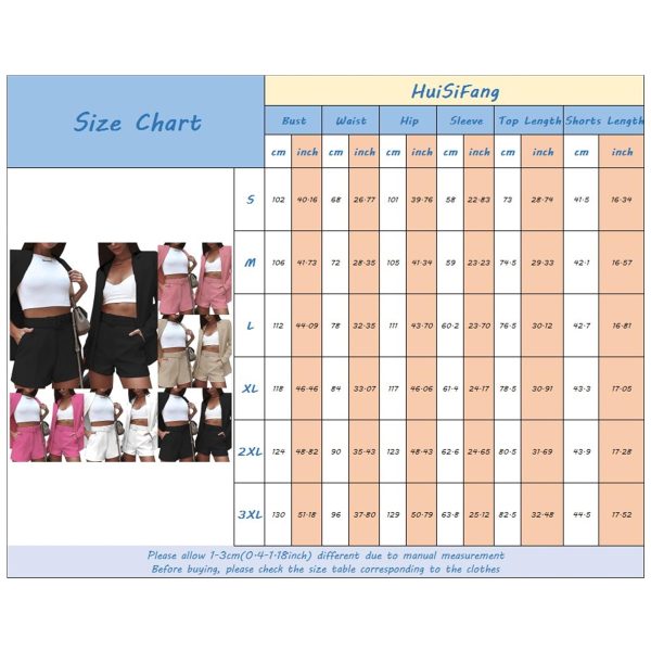 71S5J7eWwWL.jpg 2 Piece Outfits for Women Long Sleeve Solid Open Front Blazer Shorts with Belt Casual Elegant Business Suit Sets