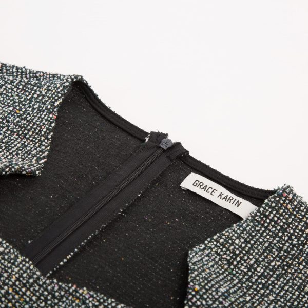 71Urw6adcyL.jpg Women's Gorgeous Pencil Dress Cap Sleeve Tweed Pencil Dress for Work