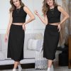Women's Two Piece Sets 2025 Bodycon Dresses Summer Outfits Tank Top and Midi Skirt Suits Sweater