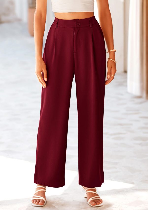 71VTcd7KlL.jpg Women's Wide Leg Suit Pants Loose Fit High Elastic Waisted Business Casual Long Trousers Pant