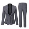 Women's Elegant Business 2 Piece Office Lady Suit Set Work Blazer Pant