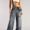 Womens Denim Overalls Loose Fit Wide Leg Baggy Jeans Overalls Y2k 2025 Denim Jumpsuit