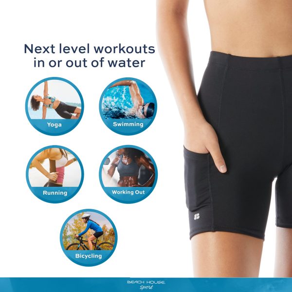 71ZUMMy9oAL.jpg Beach House Indy 6” Biker Swim Short for Women — No-Slip Swim Jammer, Athletic Shorts