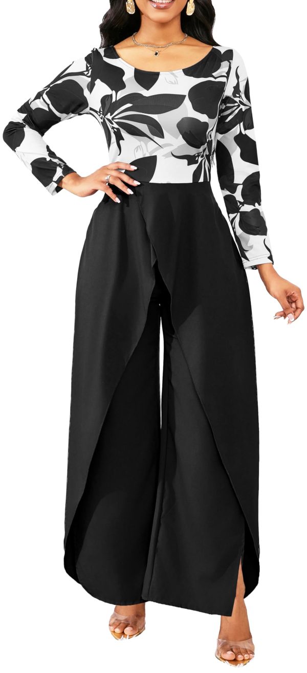 71bu5n87F1L.jpg Casua Jumpsuit for Women Sexy Hight Waist Straight Long Pants Wide Leg Pants Womens One Piece Outfits