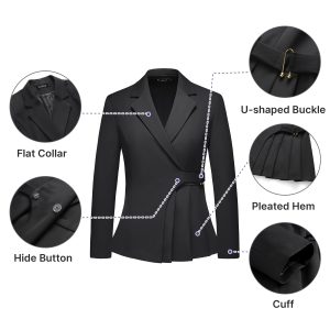 Women's Pants Suit Solid Jacket 2 Piece Set Irregular Blazer Suit Business Casual