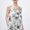 Women‘s Boho Tribal Halter Dress Cotton Linen Printed Sleeveless Hanging Neck Drawstring Long Beach Dress with Pockets