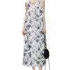 Women‘s Boho Tribal Halter Dress Cotton Linen Printed Sleeveless Hanging Neck Drawstring Long Beach Dress with Pockets