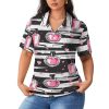Make Up Theme Pattern with Perfume Womens Polo Shirts Short Sleeve Golf Shirts Casual Tennis Shirts for Work Business
