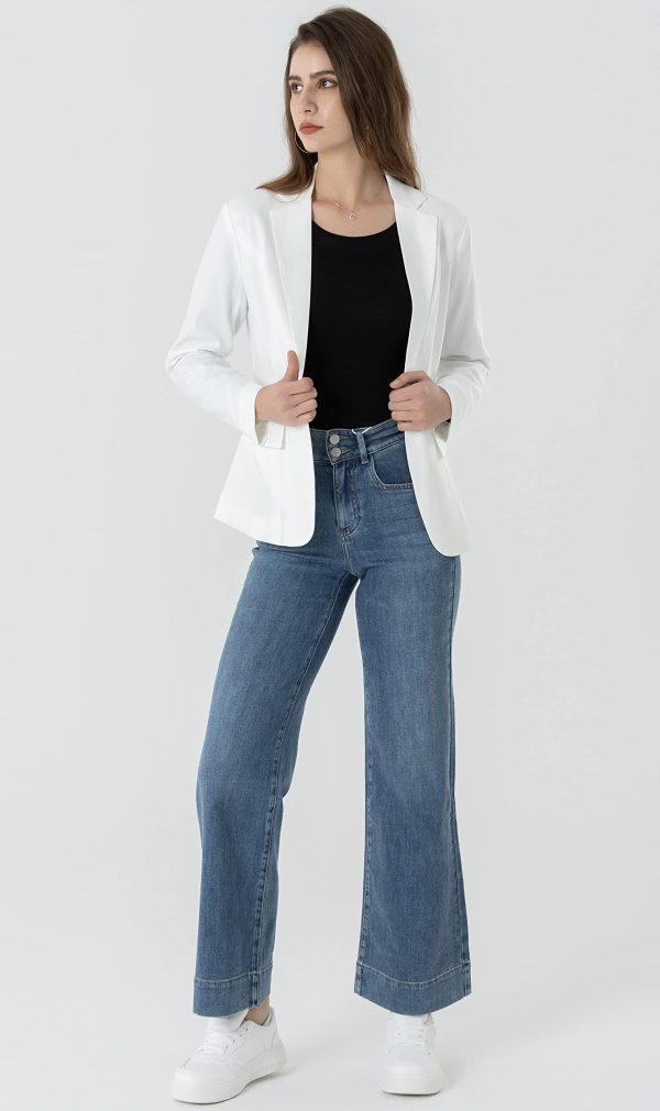 71f8rCDq6KL.jpg Womens One Button Blazer Lightweight Office Work Suit Jacket