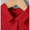 Women's Bow Back Blouse Collar Neck Button Down Vest Sleeveless Asymmetrical Split Blouse Top Tank