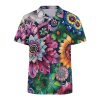 Boho Floral Colorful Flowers Womens Polo Shirts Short Sleeve Golf Shirts Casual Tennis Shirts for Work Business